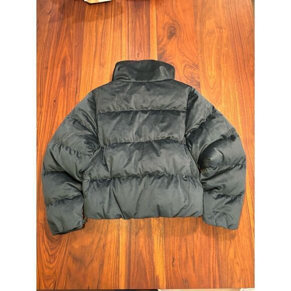 Adidas Women's Dark Green Velvet Down Full Zip Puffer Jacket Size Small NWT - Picture 14 of 14